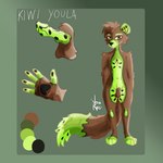 anthro food fruit kiwifruit male plant solo voidryes canid canine canis fox mammal procyonid raccoon wolf 1:1 digital_media_(artwork) hi_res model_sheet