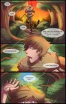 brown_eyes brown_hair comic dialogue digital_media_(artwork) english_text fire forest hair hi_res human looking_back male mammal plant profanity rabbit_(wolfpack67) shaded solo text tree ziggie13