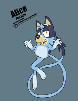 4_fingers anthro blue_body blue_fur female fingers fur grin long_tail orange_eyes smile solo spade_tail tail logan_wulf bluey_(series) the_succubus_hunt alice_(the_succubus_hunt) bluey_heeler australian_cattle_dog canid canine canis cattledog demon domestic_dog herding_dog jinn mammal pastoral_dog absurd_res hi_res model_sheet