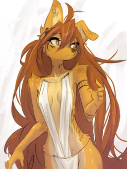 5_fingers abdominal_tattoo anthro arm_tattoo biped breasts brown_eyes brown_hair brown_tail clothed clothed_anthro clothed_female clothing countershade_torso countershading ear_piercing female fingers front_view fur hair inner_ear_fluff long_hair looking_aside neck_tattoo one_ear_up piercing simple_background small_breasts solo tail tan_body tan_fur tattoo teeth tuft tinygaypirate apogee_(tinygaypirate) canid canine canis domestic_dog mammal 2025 3:4 digital_drawing_(artwork) digital_media_(artwork) hi_res