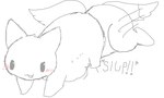 2-bit :3 abdominal_bulge all_fours ambiguous_anthro ambiguous_gender ambiguous_pred ambiguous_prey anal anal_vore anthro belly big_belly blush blush_lines body_in_anus chibi duo emphatic_sound_effects exclamation_point fluffy fluffy_tail fur head_first monotone_background monotone_body monotone_fur motion_lines nude onomatopoeia partially_inside path_lines pupils same_size_vore semi-anthro simple_background smile soft_vore sound_effects tail text vore white_background white_body white_fur white_pupils nattya siro_(nattya) 2010 digital_drawing_(artwork) digital_media_(artwork) sketch