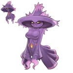 amber_eyes anthro breasts clothing featureless_crotch female floating headgear legless purple_body purple_clothing reference_image simple_background smile solo white_background yellow_sclera telepurte nintendo pokemon generation_4_pokemon ghost mismagius pokemon_(species) spirit 1:1 hi_res official_art