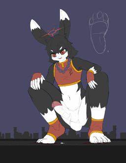 ambiguous_gender anthro blood bodily_fluids dominant femboy genitals macro male male/ambiguous micro nude paws penis sadism solo stomping trampling solutionwcs bun_morozov demon lagomorph leporid mammal rabbit absurd_res hi_res