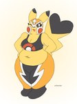 anthro clothing cosplay_pikachu_(costume) female slightly_chubby solo wrestler zilikslider nintendo pokemon pikachu_libre generation_1_pokemon pikachu pokemon_(species) 3:4 hi_res