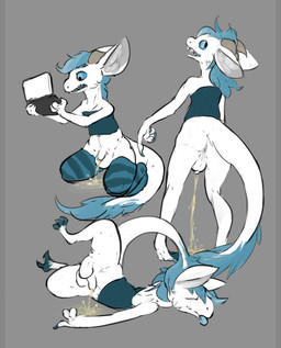 2_horns anthro anthro_peeing anus backsack balls blue_hair blue_sclera bodily_fluids bottomless bottomless_anthro bottomless_male butt casual_urination claws clothed clothing digitigrade excessive_urine eyes_closed flaccid fur gaming genital_fluids genitals hair handheld_console horn infinite_genital_fluids infinite_urine kneeling legwear long_tail looking_at_viewer looking_back looking_back_at_viewer lying male male_anthro male_peeing on_front open_mouth pattern_clothing pattern_legwear pattern_stockings peeing peeing_on_ground penis perineum playing_video_game sharp_teeth simple_background snout solo standing stockings striped_clothing striped_legwear striped_stockings stripes tail teeth toe_claws tongue tongue_out urine urine_on_ground urine_pool urine_stream watersports white_body white_fur mindkog nintendo nintendo_ds nintendo_ds_family languedoc furred_kobold furred_scalie kobold scalie 2017 absurd_res digital_drawing_(artwork) digital_media_(artwork) flat_colors hi_res multiple_images