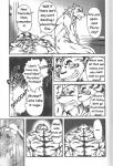 age_difference anthro canid canine canis comic dialogue duo english_text felid greyscale jin_(artist) male male/male mammal mature_anthro mature_male monochrome pantherine text tiger translated wolf