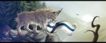 ambiguous_gender black_bars detailed_background feral finnish_flag flag outside paws rock solo grypwolf felid feline lynx mammal 2011 digital_drawing_(artwork) digital_media_(artwork) hi_res