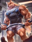 anthro clothed clothing fur male muscular muscular_anthro muscular_male solo vein veiny_muscles physen otake canid canine canis domestic_dog mammal 3:4 absurd_res hi_res