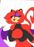 anthro big_breasts bodily_fluids breasts cleavage_cutout clothed clothing cutout domestic_cat ear_piercing ear_ring eyeshadow felid feline felis female hi_res hybrid makeup mammal membrane_(anatomy) monochrome navel piercing ring_piercing saliva sega solo sonic_the_hedgehog_(series) spade_tail superbunnygt tail tongue tongue_out torn_clothing