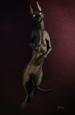 anatomically_correct anatomically_correct_genitalia anatomically_correct_vulva animal_genitalia animal_vulva breasts butt canine_genitalia canine_vulva claws ears_up egyptian female feral genitals hairless lying multi_breast multi_nipple nipples nude on_back pose presenting presenting_hindquarters presenting_vulva quadruped simple_background solo teats vulva cosmiclife ani_(cosmiclife) anubian_jackal canid canine canis domestic_dog jackal mammal 3d_(artwork) digital_media_(artwork) hi_res pinup