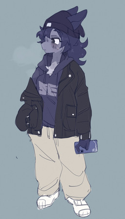anthro beanie blue_beanie blue_body blue_clothing blue_ears blue_eyebrows blue_fur blue_hair blue_hat blue_headwear blue_hoodie blue_topwear bodily_fluids bottomwear breasts button_(fastener) cellphone clothed clothed_anthro clothed_female clothing drawstring_hoodie electronics eyebrow_through_hair eyebrows female fingers footwear front_view fully_clothed fully_clothed_anthro fully_clothed_female fur furgonomic_beanie furgonomic_hat furgonomic_headwear furgonomics hair hand_in_pocket hat headgear headwear holding_cellphone holding_object holding_phone holding_smartphone hoodie jacket khaki_pants mouth_closed pants phone pockets shoes simple_background smartphone solo sweat sweatdrop topwear translucent translucent_hair white_clothing white_footwear white_sclera white_shoes puppy_in_space mini_(puppy_in_space) canid canine canis domestic_dog mammal 2024 digital_media_(artwork) full-length_portrait hi_res portrait