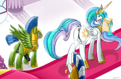 all_fours anatomically_correct anatomically_correct_anus anatomically_correct_genitalia anatomically_correct_penis anatomically_correct_vulva animal_genitalia animal_penis animal_vulva anus armor backsack balls blue_eyes blush butt cutie_mark equine_genitalia equine_penis equine_vulva erection exposed eyelashes feathered_wings feathers female feral frown fur genitals green_body green_fur group guard hair half-closed_eyes headgear helmet hooves horn horse_tail larger_female letter long_hair looking_down magic male male/female mohawk multicolored_hair multicolored_tail narrowed_eyes open_mouth penis princess puffy_anus purple_eyes royalty size_difference smaller_male standing sun tail teeth unwanted_erection vulva white_body white_fur wing_boner wings writing_text vavacung friendship_is_magic hasbro my_little_pony mythology princess_celestia_(mlp) royal_guard_(mlp) equid equine mammal mythological_creature mythological_equine pegasus winged_unicorn 2014 digital_media_(artwork) hi_res
