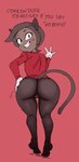 anthro brown_hair butt hair hand_on_hip looking_at_viewer looking_back looking_back_at_viewer male rear_view red_background simple_background solo wide_hips dbaru cartoon_network ok_k.o.!_let's_be_heroes purrcival domestic_cat felid feline felis mammal 2021 hi_res