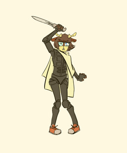 anthro blue_eyes cape clothing eyewear female glasses knife solo stillsuit unknown_artist dune_(series) becky_gilmore deer humanoid mammal new_world_deer reindeer hi_res