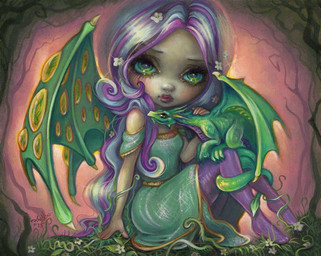 ambiguous_gender clothed clothing dress duo eyebrows eyelashes eyeshadow fantasy female feral flower grass green_eyes green_wings hair highlights_(coloring) horn legwear lips lipstick long_hair makeup membrane_(anatomy) membranous_wings multicolored_hair plant purple_hair round_nose sitting sparkles tail two_tone_hair wavy_hair white_hair wings jasmine_becket-griffith european_mythology mythology animal_humanoid dragon dragon_humanoid fairy humanoid mammal mythological_creature mythological_scalie scaled_dragon scalie western_dragon winged_dragon winged_humanoid 2025 acrylic_painting_(artwork) dated formal_art painting_(artwork) traditional_media_(artwork) traditional_painting_(artwork)