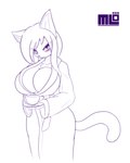 bathrobe big_breasts breasts cleavage clothed clothing exercise female robe solo mi_lan milan_(mi_lan) felid feline mammal absurd_res hi_res