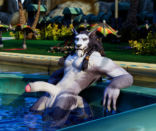 anthro balls big_balls big_penis black_nose braided_hair erection facial_hair fangs foreskin forest fur genitals glans goatee grey_body grey_fur hair hand_on_face hand_on_penis humanoid_genitalia humanoid_penis looking_at_viewer male muscular muscular_anthro muscular_male nude outside pecs penis plant solo spread_legs spreading swimming_pool tail teeth text tree vein veiny_penis water wet wet_body wet_fur nuber blizzard_entertainment warcraft canid mammal werecanid werecreature worgen 2026 3d_(artwork) absurd_res comic_sans digital_media_(artwork) hi_res