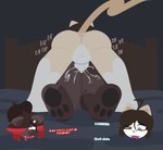 ahoge animal_ears anthro anus balls black_background black_hair bodily_fluids butt cat_tail cum cum_in_pussy cum_inside cum_on_butt cum_overflow dog_ears dog_tail drooling duo fangs female from_behind_position genital_fluids genitals hair impregnation male male/female male_focus open_mouth pawpads penetration penile penile_penetration penis penis_in_pussy plap_(sound) pointy_ears rear_view red_eyes saliva self_impregnation selfcest sex simple_background smile square_crossover tail teeth text tongue tongue_out vaginal vaginal_penetration christine_fury christine_fury_(character) truesona_(christine_fury_) canid canine felid feline mammal english_text flat_colors hi_res