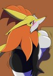 absurd_res anthro big_breasts blush breasts canid canine delphox female fox fur generation_6_pokemon hi_res huge_breasts lion_granny looking_at_viewer mammal mature_female nintendo nude pokemon pokemon_(species) solo