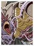 border claws clothing feet male scales shocked talons toes torn_clothing transformation white_border solidasp nintendo pokemon accipitrid accipitriform avian bird braviary eagle generation_5_pokemon pokemon_(species) 2013