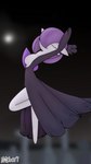 3_fingers breasts clothing dancing dress elegance eyes_closed featureless_feet feet female fingers hair hair_over_eye medium_breasts not_furry on_one_leg one_eye_obstructed purple_hair solo standing nobori nintendo pokemon gardevoir generation_3_pokemon humanoid pokemon_(species) 2022 4k 9:16 absurd_res hi_res signature