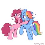 blue_body duo female female/female heart_symbol hug pink_body simple_background white_background wings starrymysteryy friendship_is_magic hasbro my_little_pony mythology pinkie_pie_(mlp) rainbow_dash_(mlp) equid equine horse mammal mythological_creature mythological_equine pegasus pony 1:1 artist_name hi_res