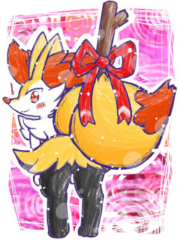 ambiguous_anthro ambiguous_gender anthro biped blush blush_stickers border bow_ribbon closed_smile digitigrade dipstick_tail featureless_crotch hands_on_legs hands_on_thighs leaning leaning_forward looking_at_viewer looking_back looking_back_at_viewer markings mouth_closed object_in_tail outline rear_view simple_background smile snout solo stick stick_in_tail tail tail_markings annyui0611 nintendo pokemon braixen canid generation_6_pokemon mammal pokemon_(species) 2024 digital_drawing_(artwork) digital_media_(artwork) full-length_portrait hi_res japanese_description portrait translated_description