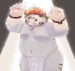 anthro asian_clothing belly big_belly bound clothing east_asian_clothing eyewear fundoshi glasses humanoid_hands japanese_clothing kemono male moobs navel one_eye_closed overweight overweight_male solo underwear white_clothing white_fundoshi white_underwear yimingsama lifewonders tokyo_afterschool_summoners licho_(tas) felid mammal pantherine tiger 2023 hi_res