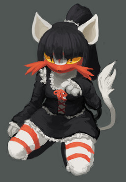 3_fingers absurd_res accessory anthro anthrofied biped black_hair black_nose breasts cheek_tuft clothed clothing digital_media_(artwork) digital_painting_(artwork) facial_tuft felid female fingers frilly frilly_clothing full-length_portrait fully_clothed fur fur_tuft grey_background hair hair_accessory hair_tie hi_res kneeling litten maid_uniform mammal multicolored_body multicolored_fur nintendo pokémon pokémon_(species) pokémorph ponytail portrait pose prick_ears red_body red_fur red_stripes shiny_pokémon simple_background slit_pupils small_breasts solo source_request striped_body striped_fur stripes tail_tuft tuft two_tone_body two_tone_fur uniform unknown_artist video_games white_body white_ears white_fur white_tail yellow_scleraRating: SafeScore: 4User: ImpidiDinkaDooDate: September 16, 2019