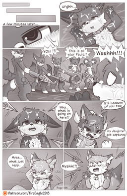 anthro bell bodily_fluids collar cum cum_on_body dialogue female genital_fluids group horn lying male markings melee_weapon polearm sitting spear tail text tribal tribal_markings tribe weapon senz star_trek nia_(senz) sean_(senz) canid canine canis fox iradeon mammal mouse murid murine rodent tribble wolf comic english_text hi_res url