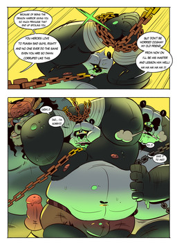 anthro anthro_on_anthro arm_wraps balls black_body black_fur black_hair blue_eyes bodily_fluids bottomwear bound bulge circumcised clothing collar corruption cum daddy_kink dialogue dominant dominant_male erection fallen_hero forced fur genital_fluids genitals glans green_eyes group hair hand_on_belly horn humanoid_genitalia humanoid_penis jade_(gem) leg_wraps male male/male nipples nude overweight overweight_male pants penis raised_arm speech_bubble standing submissive submissive_male text white_body white_fur wraps galgard dreamworks kung_fu_panda kai_the_collector li_shan_(kung_fu_panda) master_po_ping bear bovid bovine giant_panda mammal yak 2017 comic english_text hi_res father_(lore) father_and_child_(lore) father_and_son_(lore) parent_(lore) parent_and_child_(lore) parent_and_son_(lore) son_(lore)