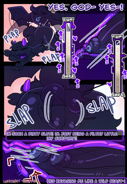 anal anal_penetration aroused balls big_penis bodily_fluids cheek_tuft chest_tuft erection eyes_closed facial_tuft foreskin genitals horn internal male male/male male_penetrated male_penetrating male_penetrating_male membrane_(anatomy) membranous_wings nude penetration penile penile_penetration penis penis_in_ass prostate prostate_stimulation purple_eyes purple_horn questionable_consent sex text tongue tongue_out tuft wings halfpricesouls mocha_(halfpricesouls) animal_humanoid bovid bovid_humanoid caprine caprine_humanoid humanoid mammal mammal_humanoid sheep_humanoid absurd_res comic english_text hi_res