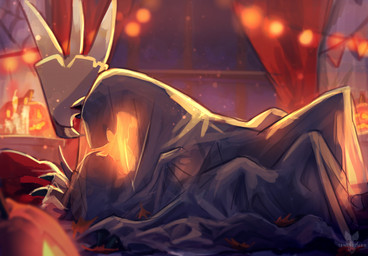 ambiguous_gender bed duo feral feral_on_feral furniture inside lying night on_back on_bed pokemorph side_view window tenebscuro nintendo pokemon buck_(tenebscuro) white_fang_(tenebscuro) absol generation_3_pokemon generation_7_pokemon legendary_pokemon pokemon_(species) silvally 2025 digital_drawing_(artwork) digital_media_(artwork) hi_res