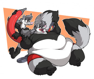 anthro barefoot belly big_belly claws clone clothing deep_navel dessert duo eating facial_markings feet food hair head_markings holding_food holding_object hose love_handles male markings mask_(marking) morbidly_obese navel obese obese_male open_mouth overweight overweight_male pastry pie sitting teeth thick_thighs toe_claws tongue underwear whiskers wide_hips boot_(artist) cameron_fodder domestic_ferret mammal mustelid musteline true_musteline weasel 2018