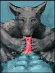 4_toes ambiguous_gender barefoot black_claws black_nose blue_skin canine claws cum cum_on_self fellatio first_person_view foot_fetish foot_focus footjob fur grey_eyes grey_fur hindpaw looking_at_viewer male mammal oral oral_footjob oral_sex paws penis rotoast sex simple_background toe_claws toes wolf
Rating: Explicit
Score: 4
User: Malte
Date: April 05, 2014