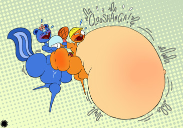 anal anal_penetration anthro armor balls bar_emanata belly belly_blush belly_expansion belt big_balls big_belly big_breasts big_butt blue_body blue_fur blush bodily_fluids body_blush bottom_heavy breasts bubble_butt buckteeth butt butt_blush butt_jiggle butt_squish countershade_belly countershade_breasts countershade_face countershading cum cum_inflation cum_inside curvy_figure dominant dominant_intersex duo emanata erect_nipples expansion eyelashes featureless_feet feet femboy flash_emanata flower flower_on_head flying_sweatdrops fucked_silly fur genital_fluids genitals gynomorph halftone_background hard_hat headgear heart_nose heart_symbol helmet huge_belly hyper hyper_belly inflation intersex intersex/male jiggling logo male navel nipples onomatopoeia orange_body orange_fur pattern_background penetration plant screwdriver simple_background sound_effects squish submissive submissive_male sweat sweatdrop teeth text thick_thighs tools wave_emanata thatdawgmurray happy_tree_friends handy_(htf) petunia_(htf) beaver mammal mephitid rodent skunk 2025 aliasing artist_logo artist_name digital_media_(artwork) halftone hi_res signature