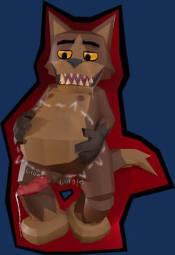 ambiguous_gender ambiguous_prey animal_genitalia bodily_fluids brown_body brown_fur canine_genitalia digestion_implied drooling duo erection fur genital_fluids genitals gloves_(marking) holding_belly leg_markings male markings oral_vore precum saliva socks_(marking) teeth triangle_(marking) vore yellow_eyes yellow_teeth cole_cool_boi mythology fang_(cole_cool_boi) canid canine mammal mythological_canine mythological_creature werecanid werecanine werecreature werewolf alpha_channel