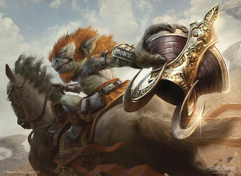 ambiguous_gender clothing feral foreshortening hat headgear headwear looking_back mardu rear_view riding smile smirk solo speed straddling willian_murai hasbro magic:_the_gathering equid equine goblin horse humanoid mammal official_art