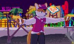 anthro card casino clothing desert_eagle gambling gun handgun las_vegas male mexican_standoff mob_boss pistol ranged_weapon rooftop shootout solo suit weapon hrelterskrelter canid canine canis mammal wolf absurd_res hi_res