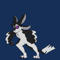 3_fingers 3_toes 4_ears ambiguous_gender anthro biped black_body black_claws black_feathers black_finger_claws black_fur black_sclera black_toe_claws chest_tuft claws countershade_torso countershading crouching dancing digitigrade feathered_wings feathers feet fingers front_view fur multi_ear multicolored_body nude pawpads paws pink_pawpads purple_eyes simple_background solo spinning standing tail toes toony transparent_background tuft tufted_fur white_body white_feathers white_fur winged_arms wings tokocofi fyr_(fenrir784) avali avian bird 1:1 2026 2d_animation alpha_channel animated colored digital_media_(artwork) flat_colors frame_by_frame full-length_portrait meme portrait maleherm_(lore)