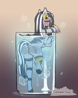 against_surface animal_genitalia animal_vulva anthro anus areola ass_on_glass biped breasts butt ear_piercing ear_ring equine_genitalia equine_vulva eyes_closed female genitals glass grey_body mouth_closed multicolored_body nipples on_glass piercing ring_piercing simple_background solo thick_thighs vulva water cold-blooded-twilight friendship_is_magic hasbro my_little_pony zecora_(mlp) equid equine mammal zebra 4:5 hi_res