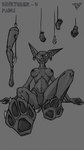 anthro breasts claws clothing damaged feet female fingers foot_fetish foot_focus gore gore_focus hindpaw looking_at_viewer notched_ear nude panties pawpads paws scar simple_background slim slim_anthro slim_female small_waist solo symbol teeth text underwear the_dark_skull goretober kinktober bat leaf-nosed_bat mammal microbat yangochiropteran 9:16 colored_sketch digital_media_(artwork) greyscale hi_res monochrome sketch