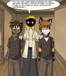 anthro cuff_(restraint) dialogue group male restraints shackles ship text vehicle watercraft raxkiyamato twokinds evals mike_(twokinds) canid canine canis domestic_dog fox human keidran mammal red_fox true_fox comic english_text