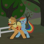 1:1 against_fence against_surface anal apple apple_gag applejack_(mlp) blonde_hair blue_body blue_feathers blue_fur bound clothing cowboy_hat cutie_mark dominant dominant_female duo earth_pony equid equine feathered_wings feathers female female/female fence feral food freckles friendship_is_magic fruit fur gag gagged genitals green_eyes hair hasbro hat headgear headwear hi_res horse improvised_sex_toy looking_back mammal multicolored_hair multicolored_tail my_little_pony mythological_creature mythological_equine mythology night outside pegasus penetration plant pony purple_eyes pussy rainbow_dash_(mlp) rainbow_hair rainbow_tail rope sex sex_toy shenhibiki star submissive submissive_female tail toying_partner tree vaginal vaginal_penetration wings wood