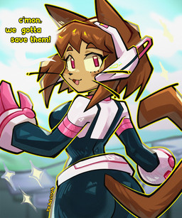 anthro biped butt clothed clothed_anthro clothed_female clothing day dialogue female fingers fur hair looking_at_viewer outside rear_view smile solo standing text tongue whiskers praquina gameoverse glitch_productions kit_bodega domestic_cat felid feline felis mammal 2026 absurd_res digital_drawing_(artwork) digital_media_(artwork) english_text hi_res