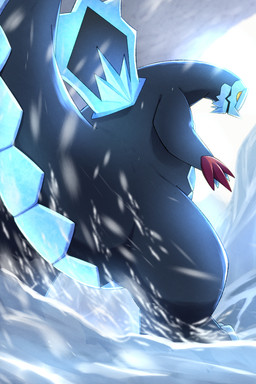 anthro biped black_body black_scales black_tail blue_body blue_scales blue_tail day feet fingers flesh_fang ice light long_neck looking_down low-angle_view male male_anthro multicolored_body multicolored_scales outside pupils scales snout snow solo standing tail tailbutt tapering_tail toes two_tone_body two_tone_scales two_tone_tail ventral_scales yellow_eyes yellow_pupils yellow_sclera rumine nintendo pokemon baxcalibur generation_9_pokemon pokemon_(species) scalie 2026 2:3 hi_res lighting shaded