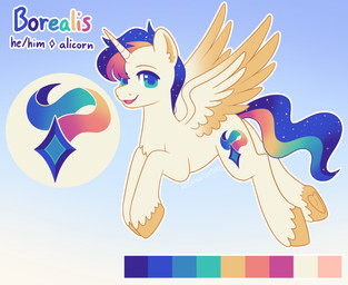 blue_hair feral fur hair horn male open_mouth open_smile smile solo tan_body tan_fur wings m1ss1ngtexture hasbro my_little_pony mythology fan_character equid equine mammal mythological_creature mythological_equine winged_unicorn hi_res model_sheet