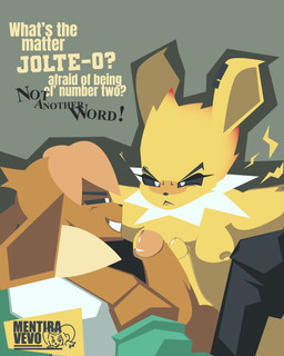 angry anthro athletic big_penis cocky contest duo foreskin frottage genitals huge_penis male male/male nipples penile penis penises_touching pokemorph sex text mentiravevo nintendo pokemon eevee eeveelution generation_1_pokemon jolteon pokemon_(species) 4:5 absurd_res english_text hi_res