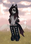 alternative_fashion ambiguous_gender anthro black_hair boots chibi clothing footwear fur goth grey_body grey_fur hair male shoes solo trad_goth equiknightt knightt_(equiknightt) equid equine horse mammal absurd_res digital_media_(artwork) digital_painting_(artwork) hi_res trans_(lore) trans_man_(lore)