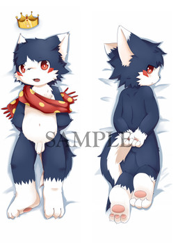 balls blush crown dakimakura genitals headgear male penis solo young whywhyouo canid canine mammal 2015 absurd_res dakimakura_design distracting_watermark hi_res watermark